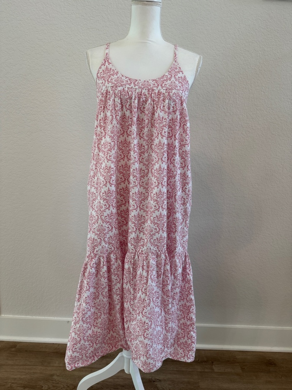 Chloe Vintage Rose Toile Cotton Nightgown XS Ruffle Sleep Dress